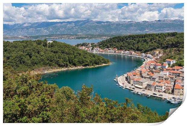 Picturesque small riverside town of Novigrad in Croatia Print by Steve Heap