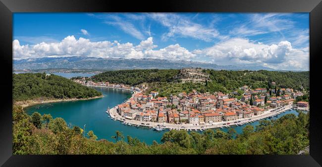 Picturesque small riverside town of Novigrad in Croatia Framed Print by Steve Heap