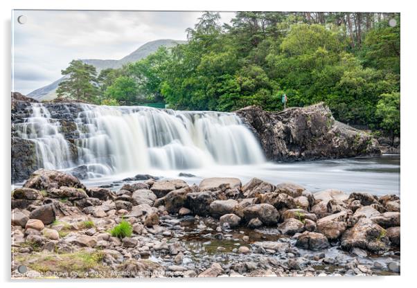 Aasleagh Falls Long Exposure, Leenane, Co Mayo, Ireland Acrylic by Dave Collins