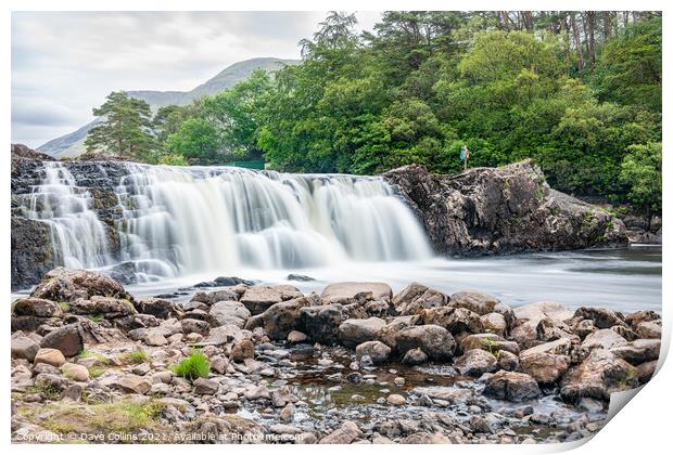 Aasleagh Falls Long Exposure, Leenane, Co Mayo, Ireland Print by Dave Collins