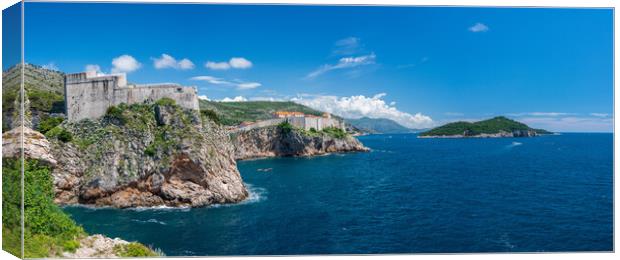 Fort Lawrence and city walls of the old town of Dubrovnik in Cro Canvas Print by Steve Heap