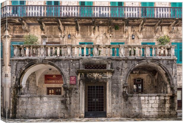 Palace of Pima Family in the Old Town of Kotor in Montenegro Canvas Print by Steve Heap