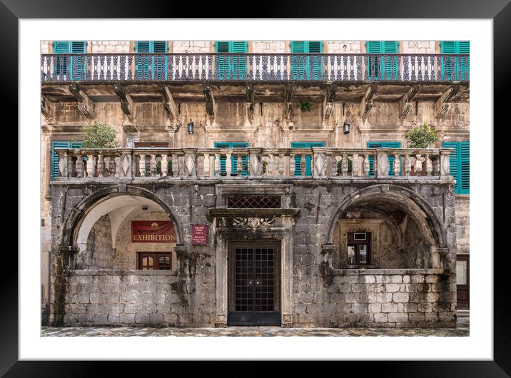 Palace of Pima Family in the Old Town of Kotor in Montenegro Framed Mounted Print by Steve Heap