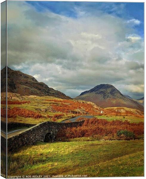 Stone Bridge at Wasdale Valley Canvas Print by ROS RIDLEY
