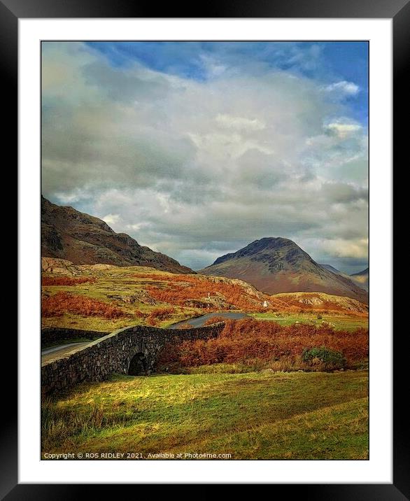 Stone Bridge at Wasdale Valley Framed Mounted Print by ROS RIDLEY