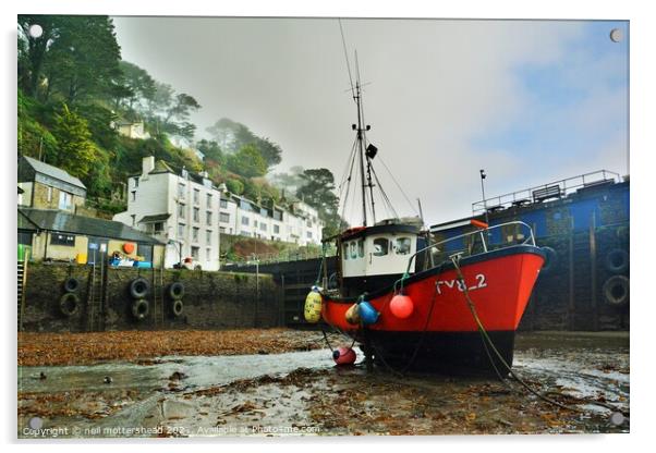 FY822 &quot;Fairwind&quot; At Low Tide. Acrylic by Neil Mottershead