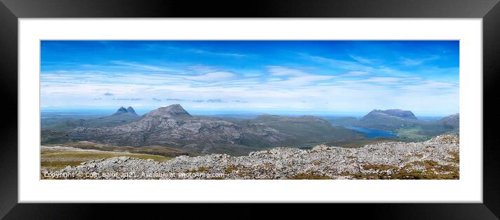 Canisp, Suilven and Quinag panorama in Assynt Framed Mounted Print by Colin Baird
