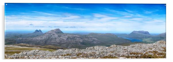Canisp, Suilven and Quinag panorama in Assynt Acrylic by Colin Baird