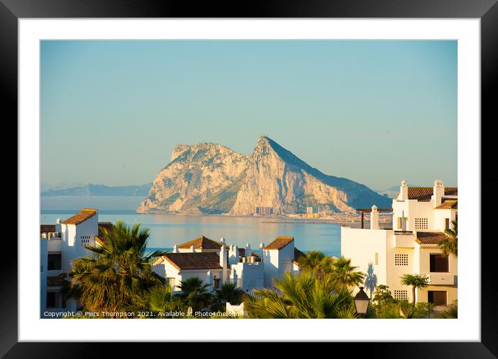 Gibraltar at Sunrise Framed Mounted Print by Piers Thompson