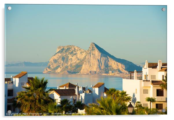 Gibraltar at Sunrise Acrylic by Piers Thompson