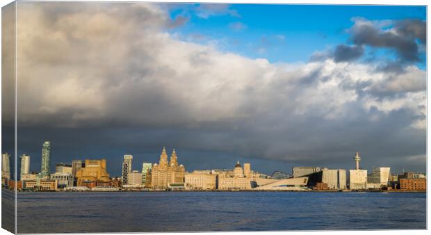 Clouds pass over the Liverpool skyline Canvas Print by Jason Wells
