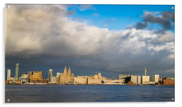 Clouds pass over the Liverpool skyline Acrylic by Jason Wells