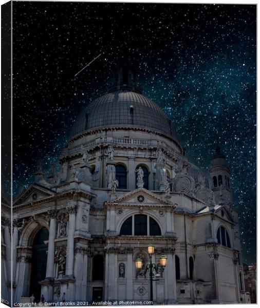 Massive Viennese Church at Night Canvas Print by Darryl Brooks