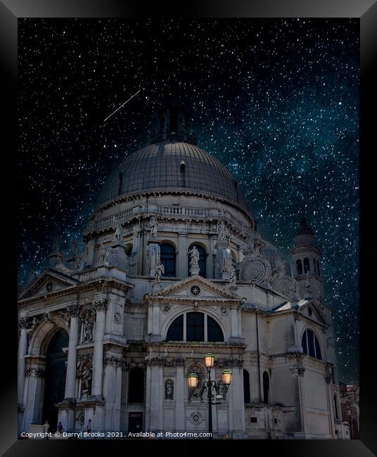 Massive Viennese Church at Night Framed Print by Darryl Brooks