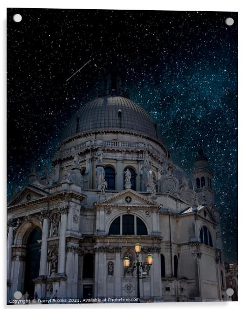 Massive Viennese Church at Night Acrylic by Darryl Brooks
