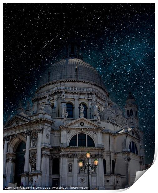 Massive Viennese Church at Night Print by Darryl Brooks