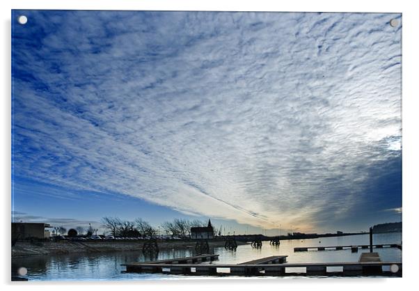 Cardiff Bay Big Sky Acrylic by Steve Purnell