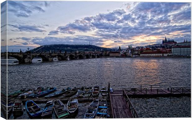 Prague at dusk Canvas Print by Andy Wager