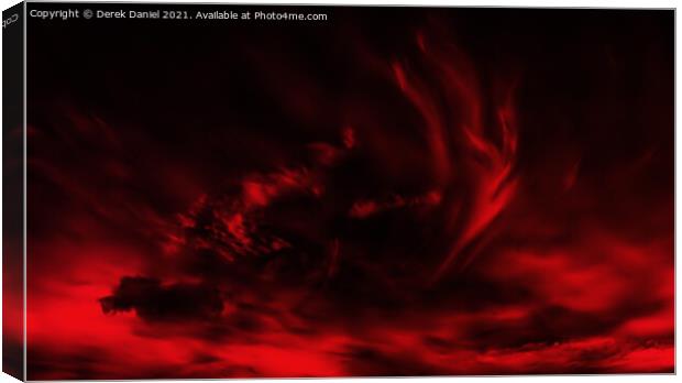 Intriguing Red Cloud Formation Canvas Print by Derek Daniel