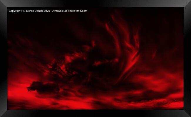 Intriguing Red Cloud Formation Framed Print by Derek Daniel