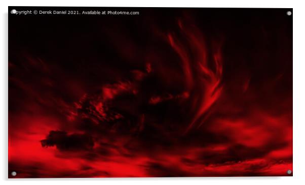 Intriguing Red Cloud Formation Acrylic by Derek Daniel