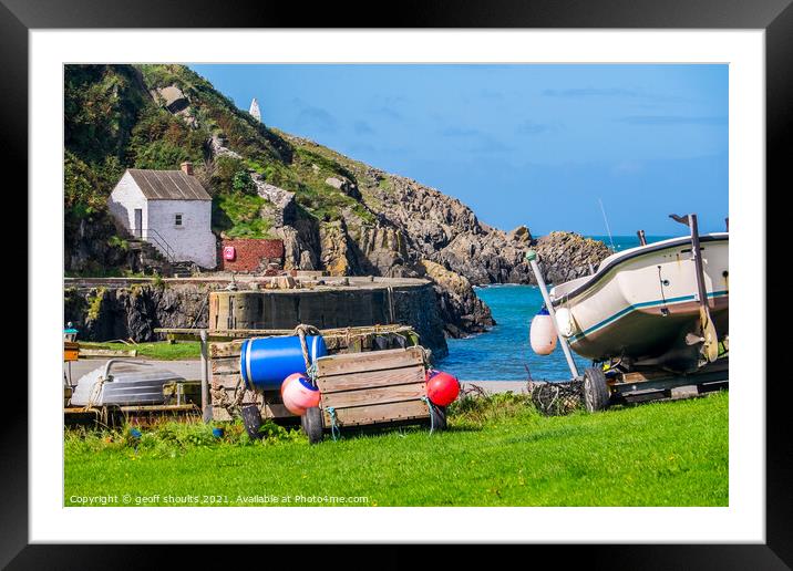 Porthgain Pembrokeshire Framed Mounted Print by geoff shoults