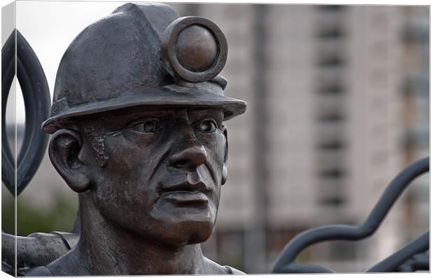 Miner Statue Canvas Print by Steve Purnell