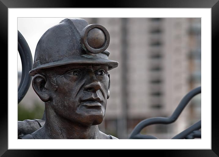 Miner Statue Framed Mounted Print by Steve Purnell