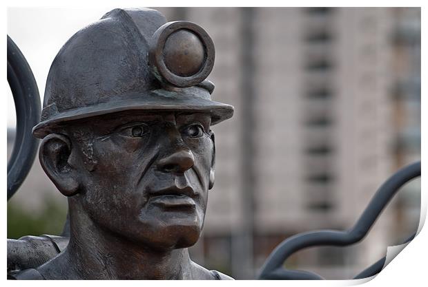 Miner Statue Print by Steve Purnell