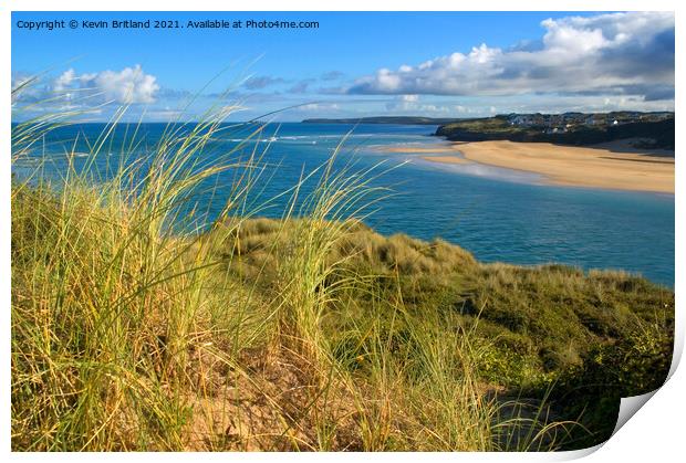 Hayle estuary and beach cornwall Print by Kevin Britland