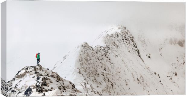 Striding Edge, winter Canvas Print by geoff shoults