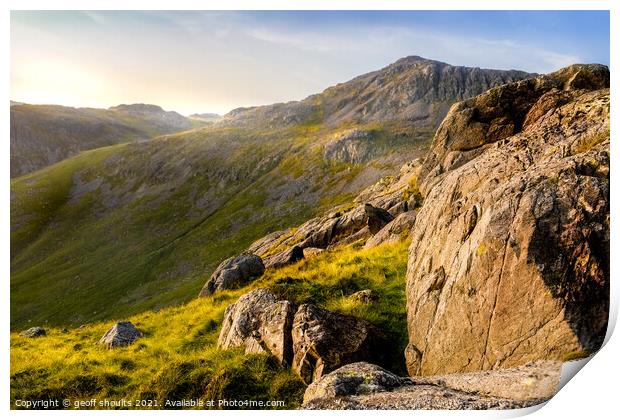 Bowfell, Lake District Print by geoff shoults