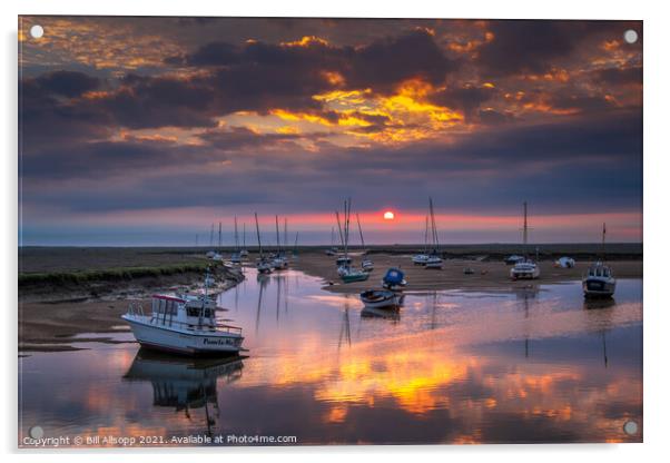 Sunrise at Wells-next-the-Sea. Acrylic by Bill Allsopp