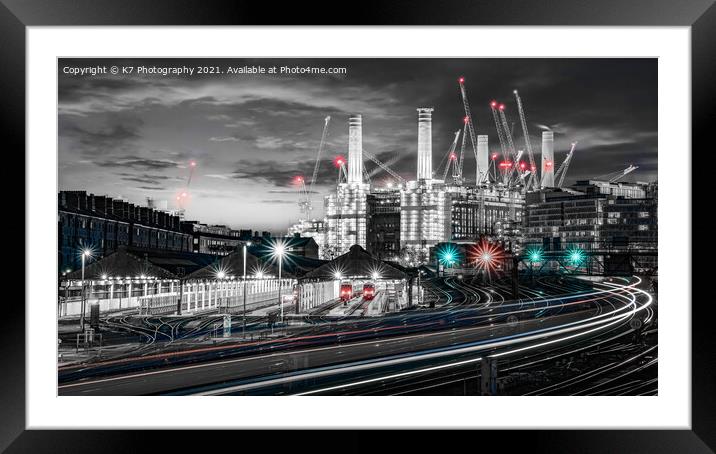 Illuminated London Landmark Framed Mounted Print by K7 Photography