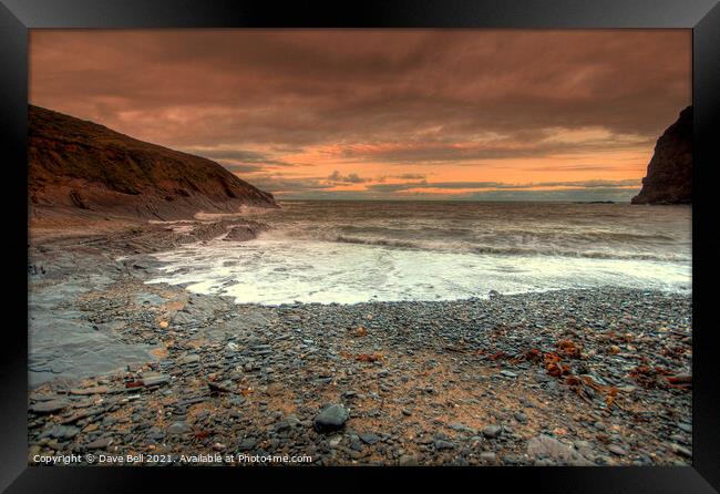 Cornish Cove Beach Sunset Framed Print by Dave Bell