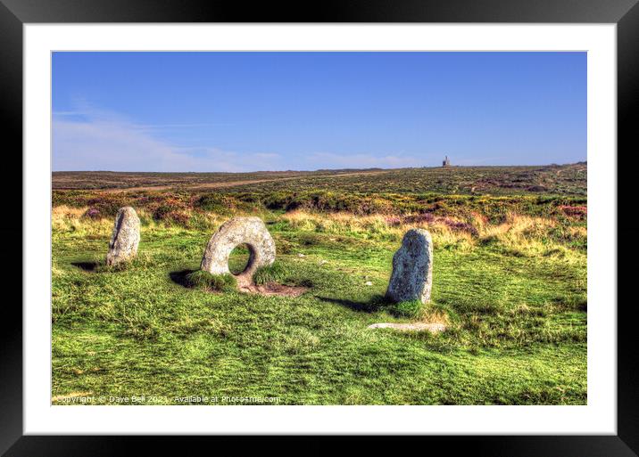 Man An Tol     Cornish Monument Framed Mounted Print by Dave Bell