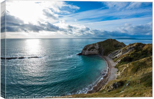 Limestone coves, Durdle Door Canvas Print by Ed Whiting