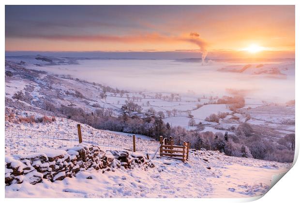 Hope Valley Winter Sunrise  Print by John Finney