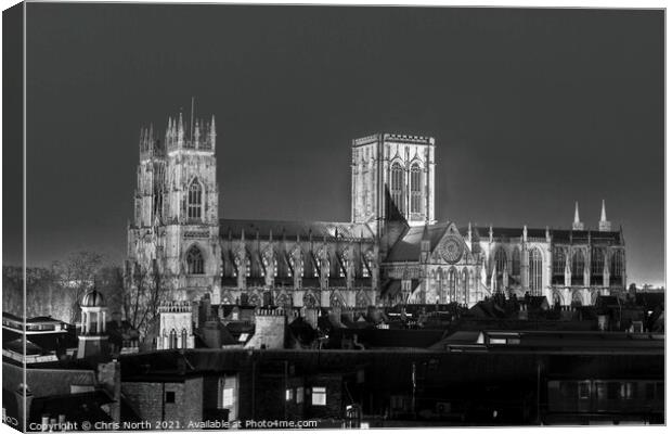 York Minster at night. Canvas Print by Chris North