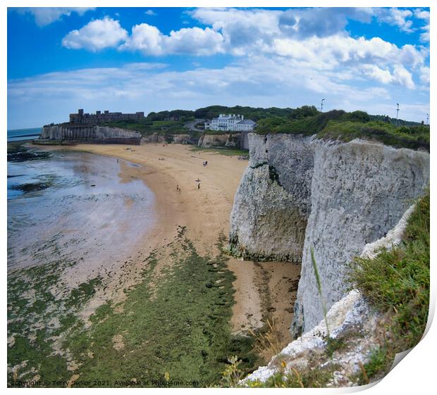 Chalk Cliffs of Joss Bay, Broadstairs, Kent Print by Terry Senior