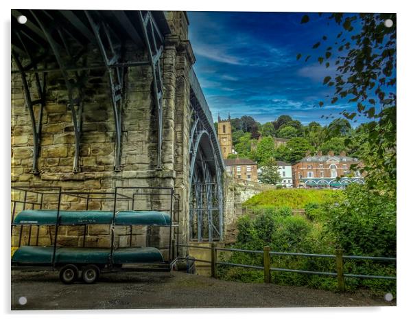  Ironbridge on the River Severn in Shropshire Acrylic by simon alun hark