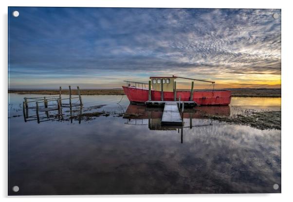 Sunrise over the Nautilus at Thornham Acrylic by Gary Pearson