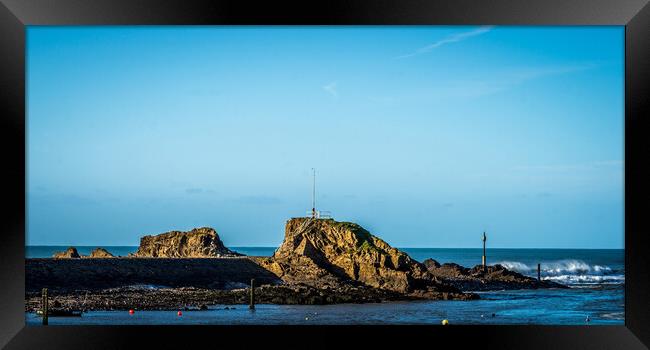 The Breakwater at Bude Framed Print by David Wilkins