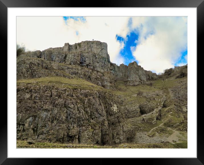 Cheddar Gorge is a limestone gorge in the Mendip Hills Framed Mounted Print by Terry Senior