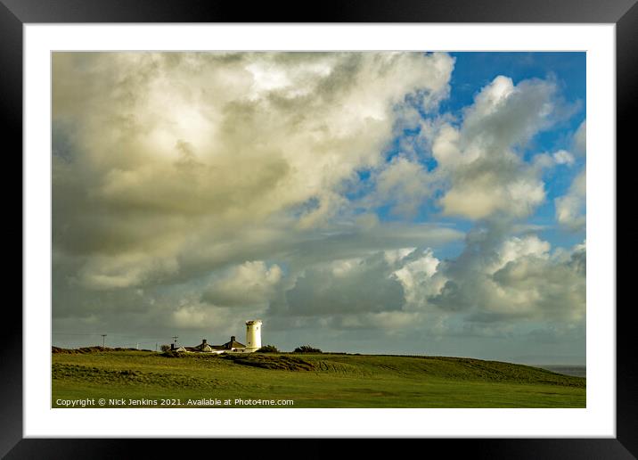 Disused lighthouse at Nash Point Glamorgan Heritag Framed Mounted Print by Nick Jenkins