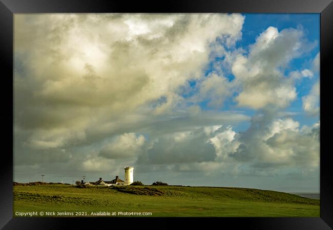 Disused lighthouse at Nash Point Glamorgan Heritag Framed Print by Nick Jenkins