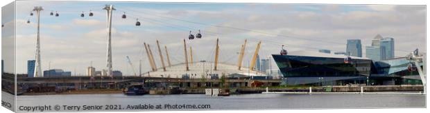 Panoramic View of Greenwich Peninsula and the Isle Canvas Print by Terry Senior