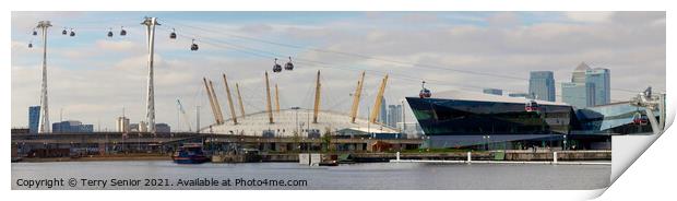 Panoramic View of Greenwich Peninsula and the Isle Print by Terry Senior