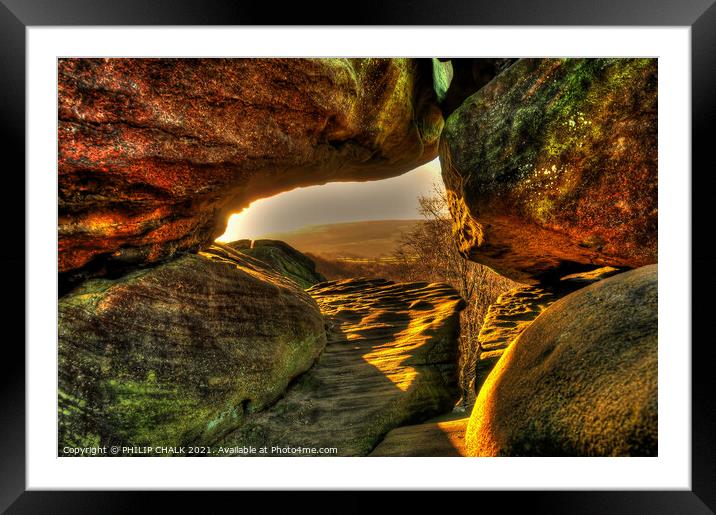 Abstract rock formation 184 Framed Mounted Print by PHILIP CHALK