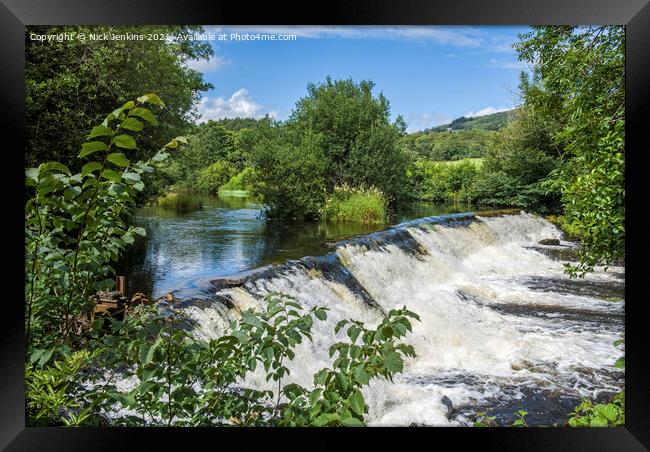 The weir on the River Kent at Staveley in the Lake Framed Print by Nick Jenkins